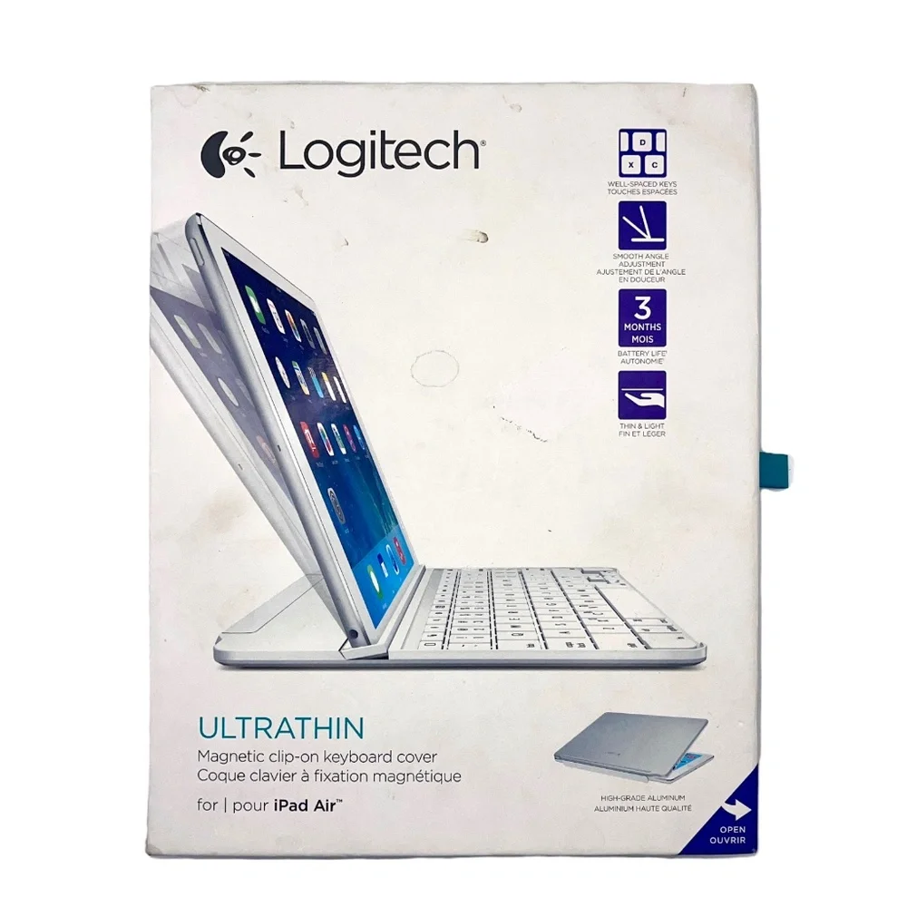 Logitech Magnetic Ultrathin Bluetooth Keyboard Cover Case for iPad Air 1st Gen